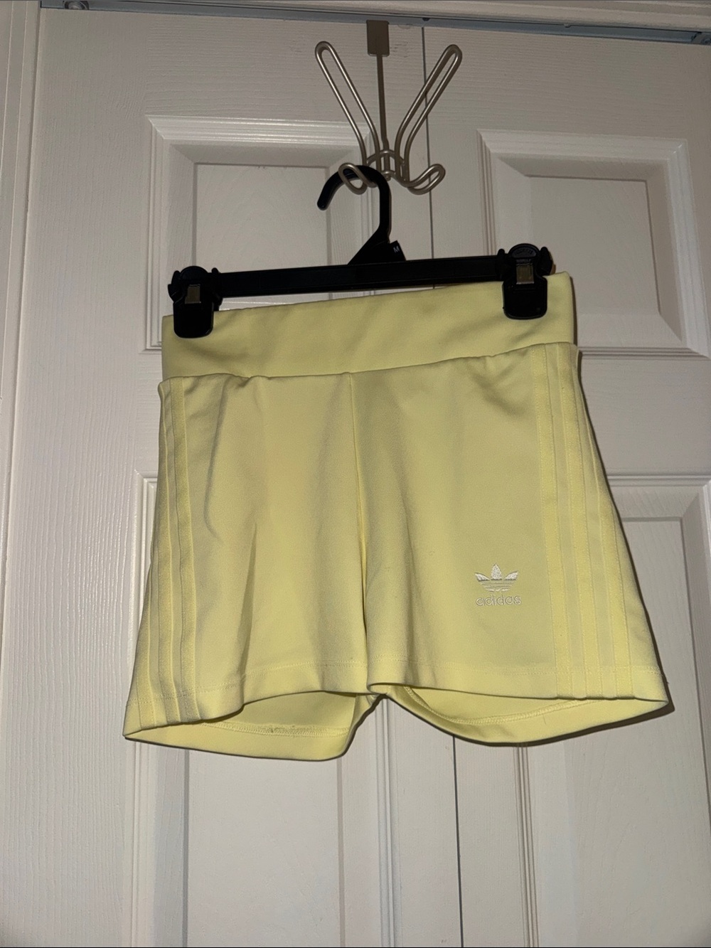 adidas Women’s Pale Yellow Bike Shorts with Trefoil